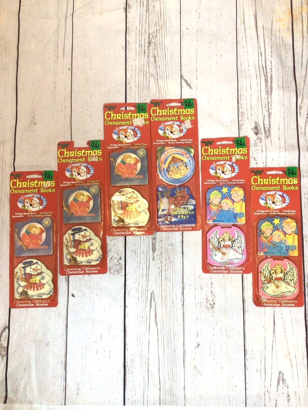 Vintage 1993 Christmas Ornament Books Lot 12 Mini Board Books Sealed Holiday